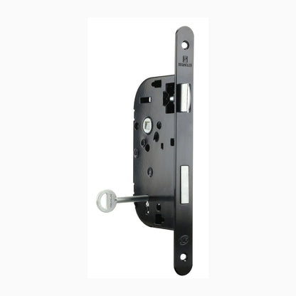 Coffre de serrure monopoint HERACLES NF axe 50 mm noir - à clé (fonction longue) (2 clés)