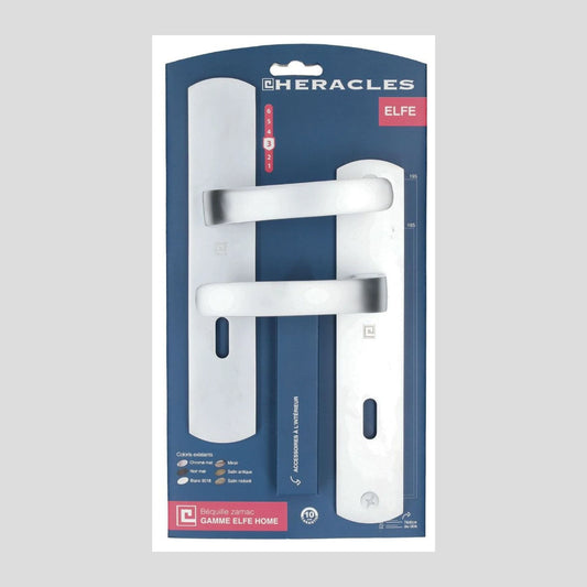 Ensemble de poignées ELFE HOME entraxe 195 mm - à clé (fonction longue) - chromé mat