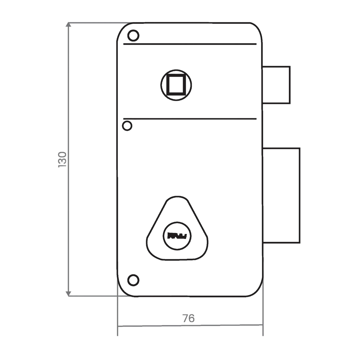 Serrure tubulaire ERCY HERACLES 5G 50mm verticale feuillure - gauche - 4 clés