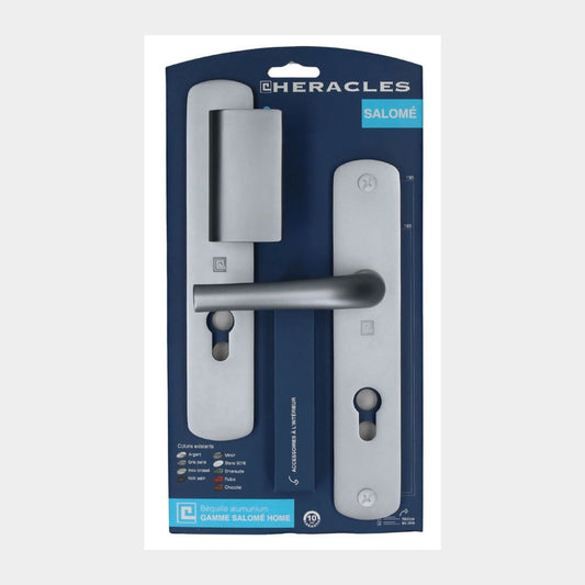 Ensemble de poignées SALOME HOME entraxe 195 mm - palière à clé - gris perle